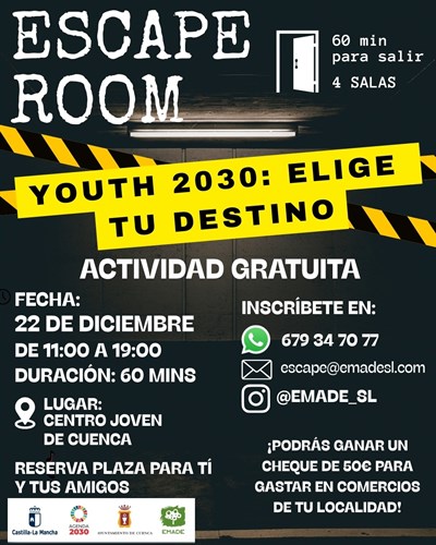 El Centro Joven acoge el escape room gratuito ‘Youth 2030: Elige tu destino’ el lunes 22 de diciembre