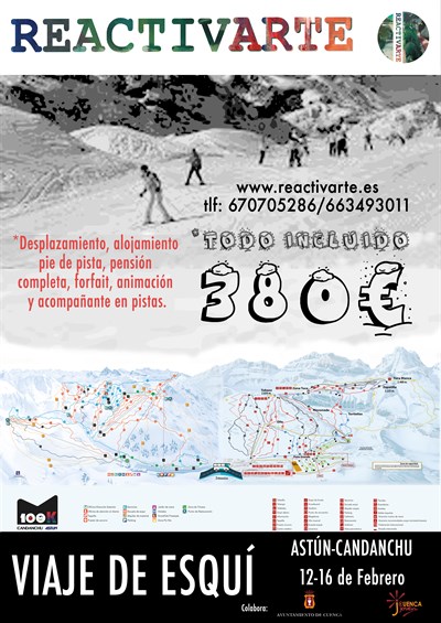 El Servicio de Juventud y la Asociación Juvenil “Reactivarte” organizan un viaje de Esquí a la Estación Astún-Candanchu 