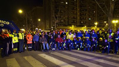 La calle Hermanos Becerril, escenario de un espectacular simulacro de accidente