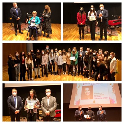 Emotivo acto por el Día de la Mujer en el que se ha reconocido a Soco Cordente, Josefina Soriano, Macarena Dolz, Andrea Blanco y al CB Cuenca femenino 