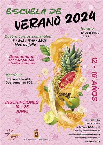 Este lunes comienza el plazo de inscripción para la Escuela de Verano Junior 2024 destinada a jóvenes de 12 a 16 años