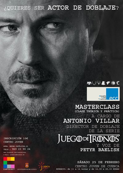 El director de doblaje de la serie ‘Juego de Tronos’ impartirá una Masterclass en la Escuela Municipal de Cine 