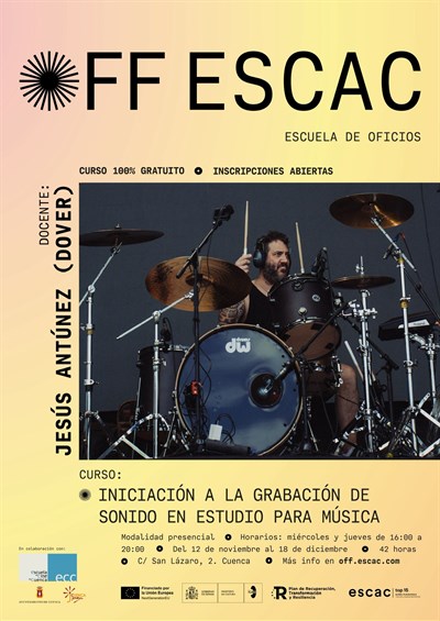Este miércoles comienza el curso ‘Iniciación a la Grabación de Sonido en Estudio para Música’ en la Escuela Municipal de Cine