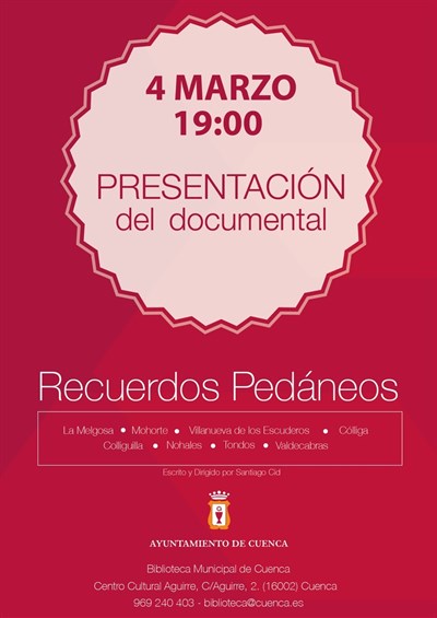 Hoy se presenta el documental “Recuerdos pedáneos”, dedicado a las ocho pedanías de la capital
