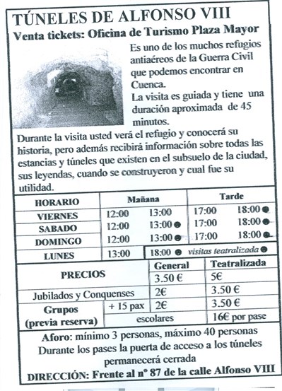 Los túneles de Alfonso VIII amplían sus horarios de visita durante este puente de la Constitución