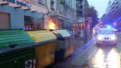 La Policía Local investiga una pista fiable para encontrar al culpable de la quema de los contenedores