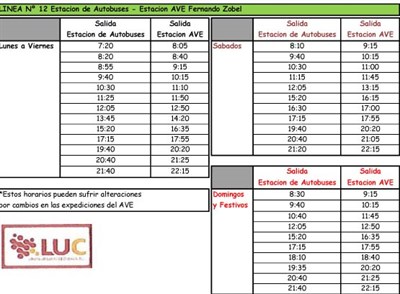 El Servicio de Transporte Urbano incorporará una expedición más en la Línea 12 los sábados