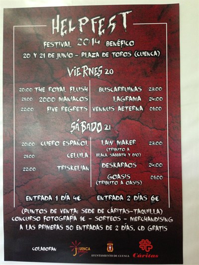 El Ayuntamiento colabora con el Festival de Música “Helpfest” a favor de Cáritas