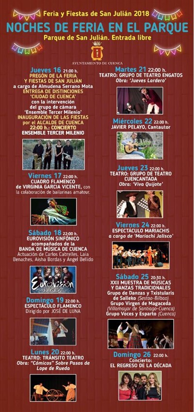 Diez días de espectáculos gratuitos en el Parque de San Julián 